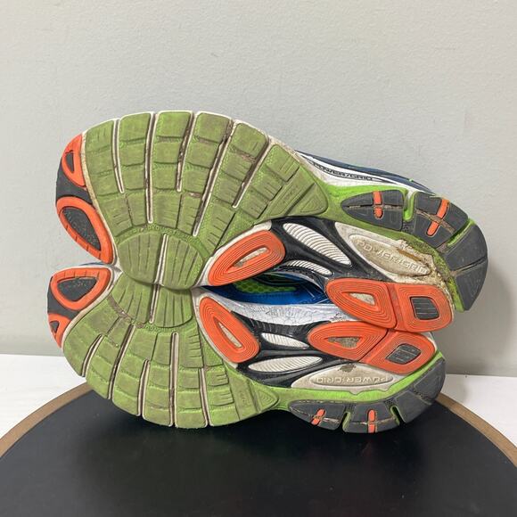 Saucony Guide 7 Running Shoes Men 9.5 Blue Neon Green Cushioned‎ Power Grid - Picture 10 of 11